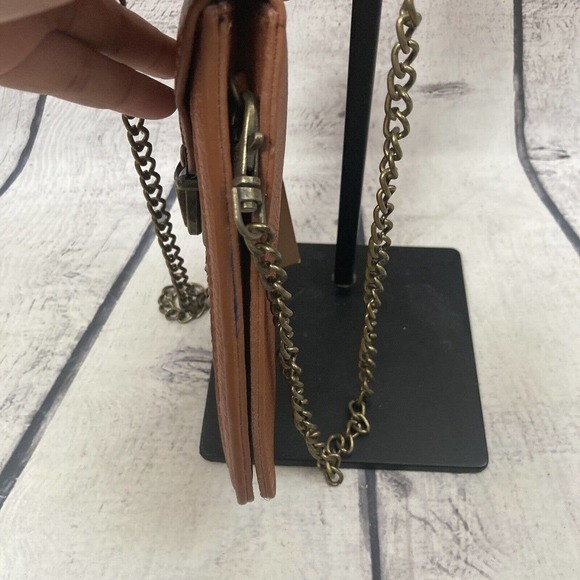 Francesca's Collection‎ Snap Flap Leather Cell Bag Brown Shoulder Bag New - Picture 3 of 13